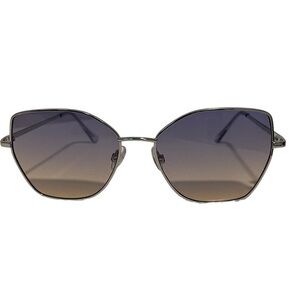 Butterfly Shaped Women's Fashion Silver Frame/Purple Grey Ombré Sunglasses